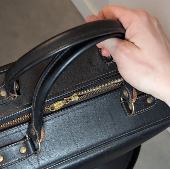 Vintage Made in Canada Leather Doctor Style Bag Briefcase 1950s 1960s - Picture 14 of 16